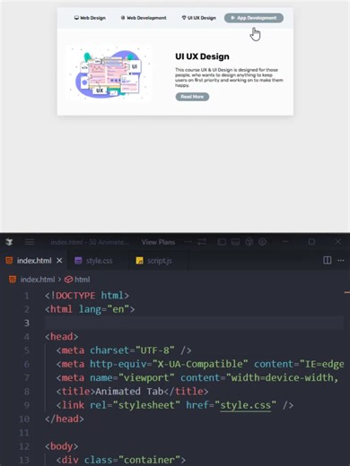 Animated Tab #desarrolloweb #programacion #html #javascript #codigo #animación #web #htmlcss #developer