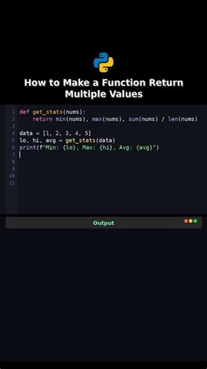 How to Make a Function Return Multiple Values #return
