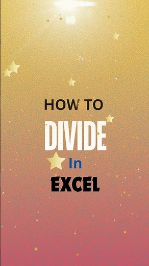 How to DIVIDE in Excel #exceleducation #exceltech #exceltutorial #exceltricks