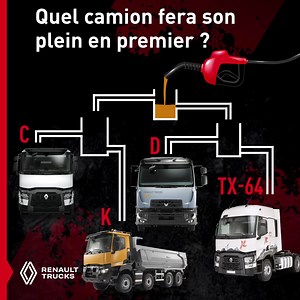 Qui peut nous dire quel camion fera son plein en premier ? Laissez- nous vos réponses en commentaires ! | Renault Trucks Africa