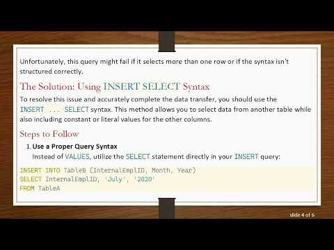 How to Use INSERT SELECT Statement for SQL Server