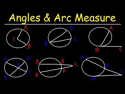 Circles, Angle Measures, Arcs, Central & Inscribed Angles, Tangents, Secants & Chords - Geometry