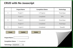 SPFx CRUD Operations using No JavaScript Framework