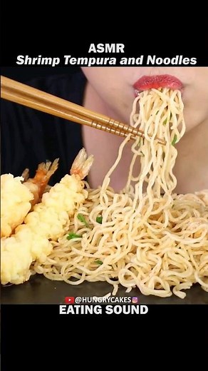 ASMR Shrimp Tempura and Noodles