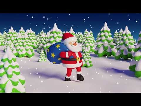 8 Hour 4K Santa Walking in Snowy Forest VJ Loop 🎅🌲 – Peaceful Winter Visuals (No Audio)