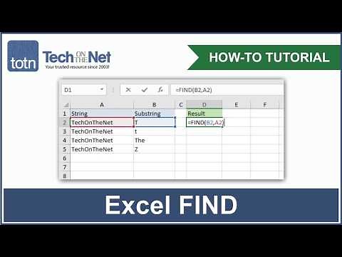 How to use the FIND function in Excel