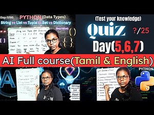 Quiz | Day(5-7) | AI, DS and ML complete course for beginners in Tamil & English |Hire Ready|AI Quiz