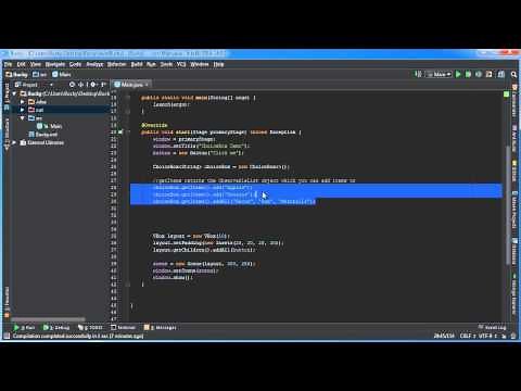 JavaFX Java GUI Tutorial - 12 - ChoiceBox (Drop Down Menu)