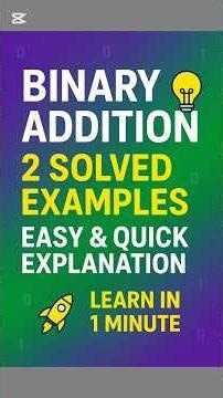 Quick Binary Addition Tutorial ⚡| 2 Easy Examples Solved | mathsciencedecode #binaryaddition #maths