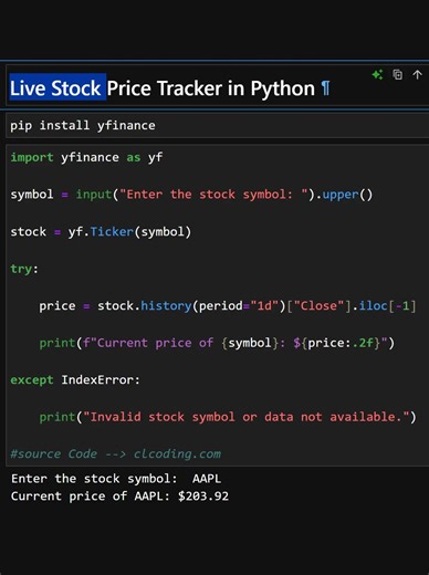 41K views · 495 reactions | Live Stock Price Tracker in Python | Python Coding | Facebook