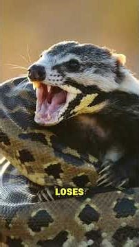 Honey Badger vs Python – Intelligence and Power Collide #python #honeybadger #wildlife #shorts