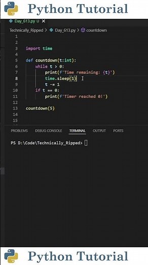 Countdown Timer In Python | Python Tutorial