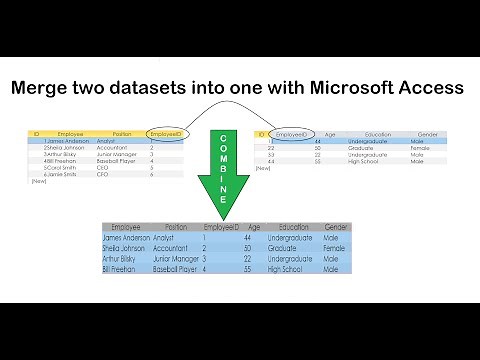 How to merge/join/combine two datasets into one with Microsoft Access