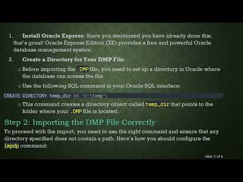 How to Successfully Export Data from an Oracle DMP File