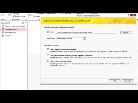 How to Import Access Query Into Excel : Microsoft Office Tips