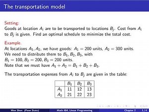 V2-09: Linear Programming, Transportation model