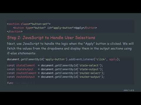 How to Display Multiple Dropdown Lists Using JavaScript with If-Else Statements