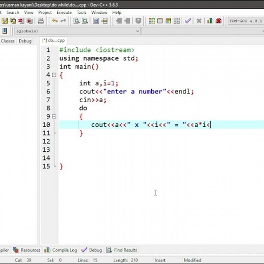 Step-by-Step Guide:Creating a Table with Do While Loop in c+