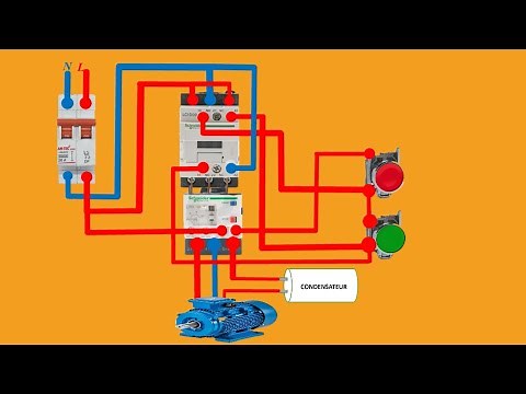 Branchement d'un moteur triphasé sur du monophasé.