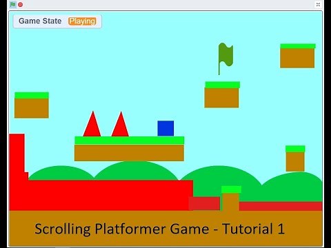 How to make a scrolling platformer game with vertical levels and checkpoints on Scratch