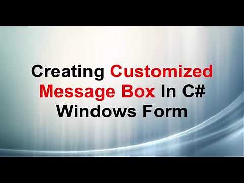 Creating Customized Message Box In C#