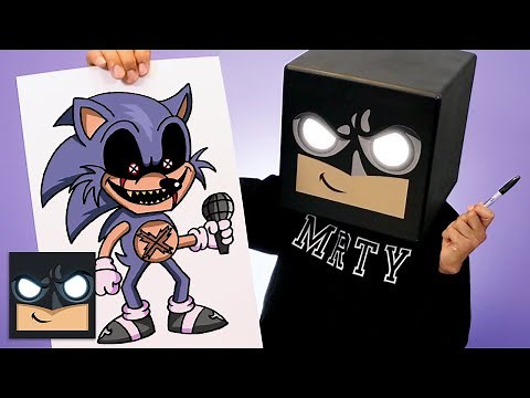 How To Draw Lord X Sonic | Friday Night Funkin