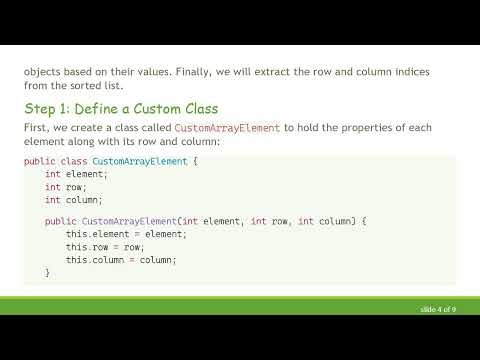 How to Find the Row and Column Position of a Sorted 2D Array in Java