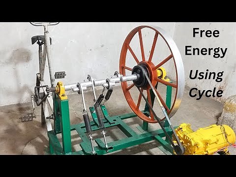 How to Make Flywheel Free Energy Generator with Spring Machine Complete Process Using Cycle