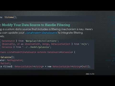 Implementing Filtering in Your Own DataTable in Angular