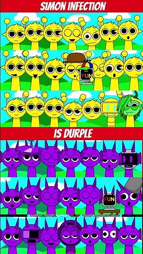 Incredibox - Sprunki the simon infection VS Sprunki but everyone is Durple#sprunkimusic Shorts