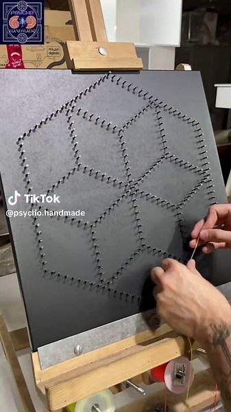 String Art🧵 . You can visit my YouTube channel for tutorials . @Momix 🎵 . #stringart #handmade #mandala #diy #artwork