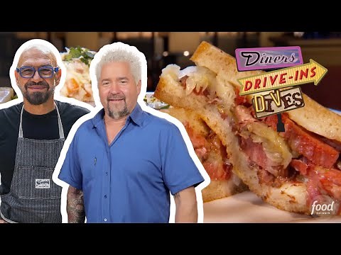 Guy & Michael Symon Eat a Ridiculous Reuben in Cleveland | Diners, Drive-Ins & Dives | Food Network