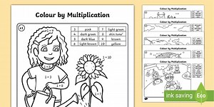 Times Tables Colour by Number Worksheets