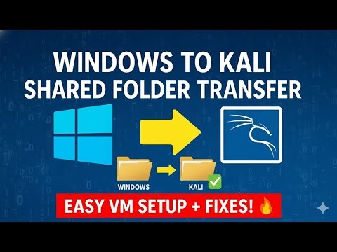 Windows Se Kali Linux Me Folder Share Kaise Kare | VMware Easy Method 👑