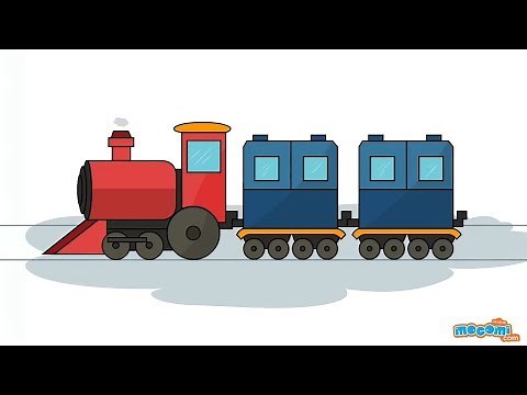 How to Draw a Train - Learn Step By Step Drawing for Kids | Educational Videos by Mocomi