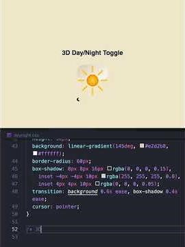 Night Mode Toggle Button #coding #html #css #javascript