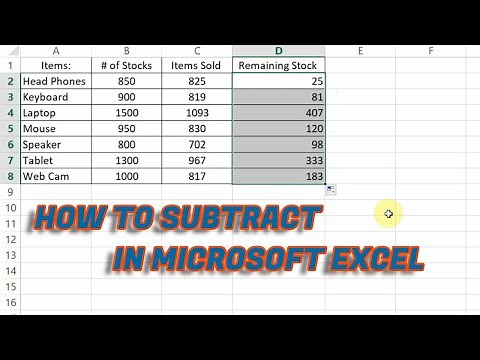 HOW TO SUBTRACT IN EXCEL | SUBTRACTION FORMULA IN MICROSOFT EXCEL