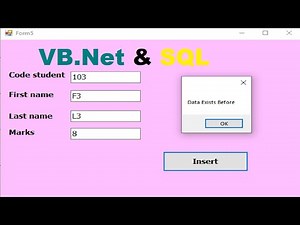 VB.net Tutorial save data in SQL server using VB.net and Prevent duplicate data entry