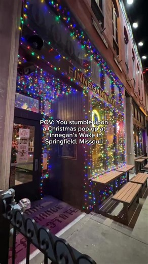 You stumble upon the All Elfed Up Holiday Pop-Up at @finneganssgf in @downtownsgf. Finnegan’s Wake has been transformed into a holiday wonderland. Check out their menu of new holiday drinks and their beloved food menu. Items we ordered: Mrs. Claus’ Cookie, Ho Ho Hot Chocolate, 1/2 pound smash burger, spicy smash burger, corn ribs and pretzels. #springfieldmo #springfieldmissouri #lovespringfield #thatsmymo #417 | I Love Springfield, MO!