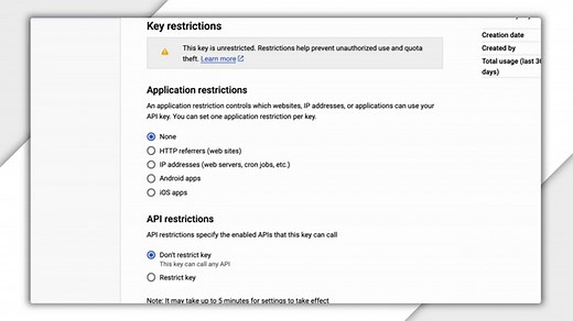 How to generate and set a Google Maps API key