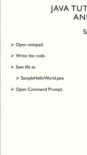 Sample Java Program Execution with Notepad