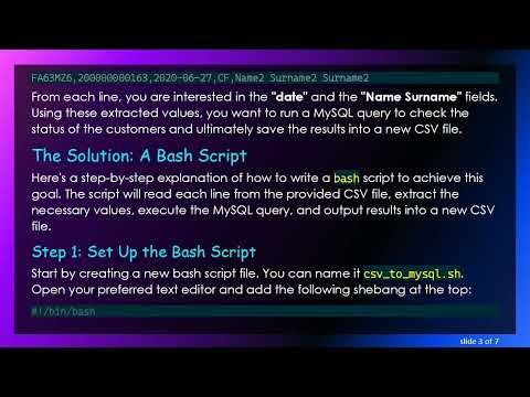A Bash Script to Read from CSV and Execute MySQL Queries