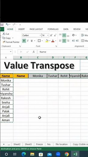 How to convert data Vertical to Horizontal and Horizontal to Vertical || Transpose Excel Data Excel.