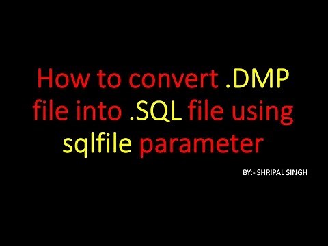 ORACLE TUTORIAL - How to convert .dmp file into .sql file
