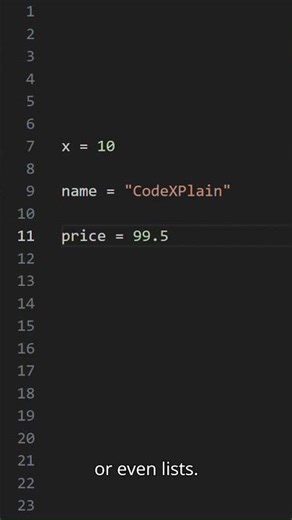 Python Variables Explained in 30 Seconds | CodeXPlain #python #shorts