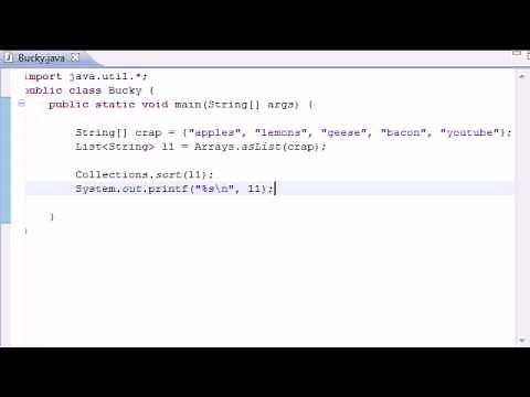 Intermediate Java Tutorial - 9 - Collections Method sort