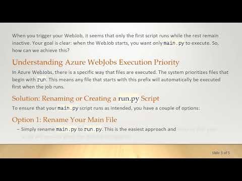 Run Your Azure WebJob Like a Pro: Execute Main.py with Ease