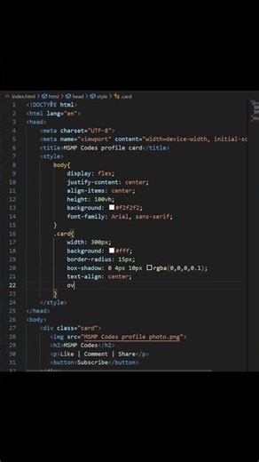 How to Create a Profile Card Using HTML & CSS