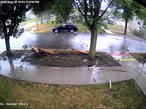 Pocahontas, Iowa Surveillance Cam Captures Lightning Strike Exploding Tree - 8/10/2020