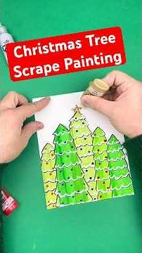 Easy Paint Scrape Christmas Tree Art for Kids | Fun Holiday Craft Idea 🎨🎄
